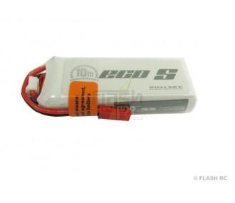 Batteria Dualsky, lipo 2S 7.4V 800mAh 25C con connettore jst-bec