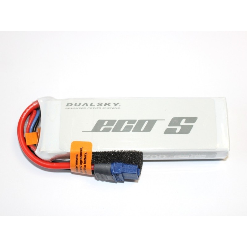 Dualsky battery, lipo 2S 7.4V 2700mAh 25C socket XT60