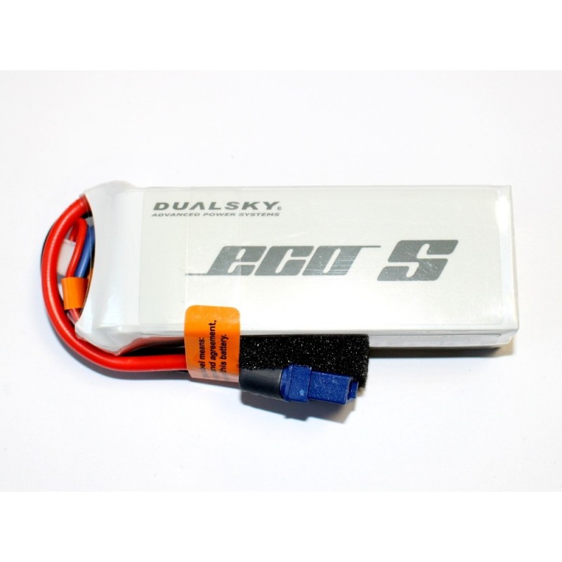 Dualsky ECO S battery, lipo 3S 11.1V 1800mAh 25C socket XT60