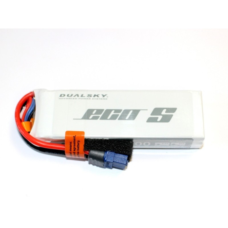 Dualsky ECO S battery, lipo 3S 11.1V 2700mAh 25C socket XT60