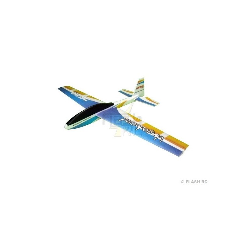 Vagabond 1500 ARF blue glider with Hacker Model covered wings and tails