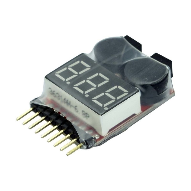 Digitales Voltmeter Lipo 1-8S mit Alarm