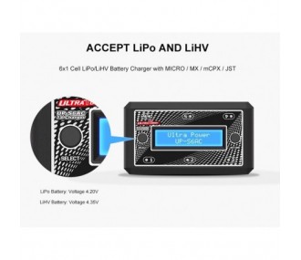 Chargeur UP-S6AC 6x1S LiPo/LiHV Chargeer 6x4.35W/1A AC/DC Ultra Power