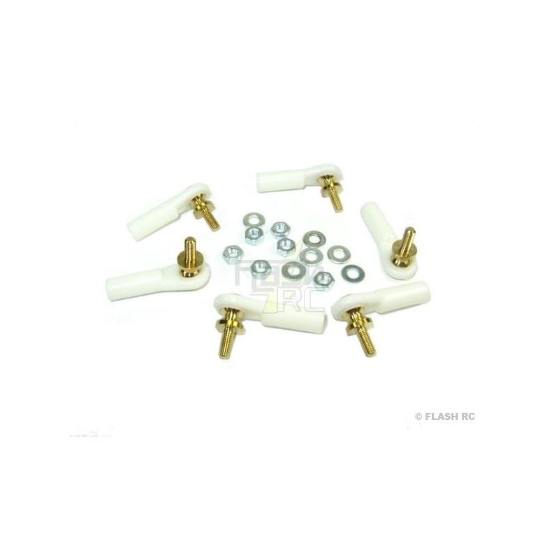 2451W - Giunto sferico Clevis M3 con base filettata corta M3 + dadi (6 pz) - Mp Jet