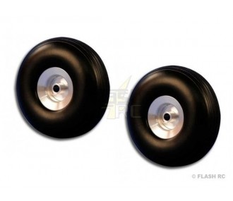 Pair of balloon wheels Ø102x36mm (aluminum hub)