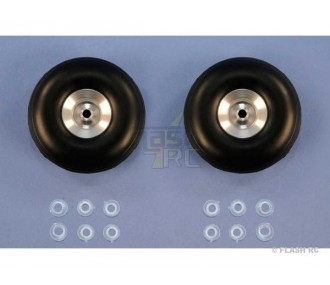 Pair of balloon wheels Ø102x36mm (aluminum hub)