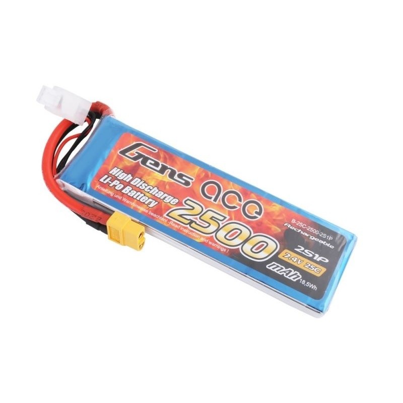 Akku Gens ace lipo 2S 7.4V 2500mAh 25C Steckdose XT60