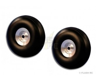 Pair of balloon wheels Ø25x11mm (aluminum hub)