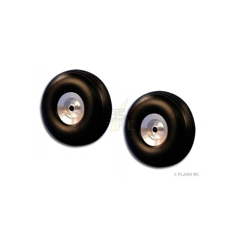 Pair of balloon wheels Ø25x11mm (aluminum hub)