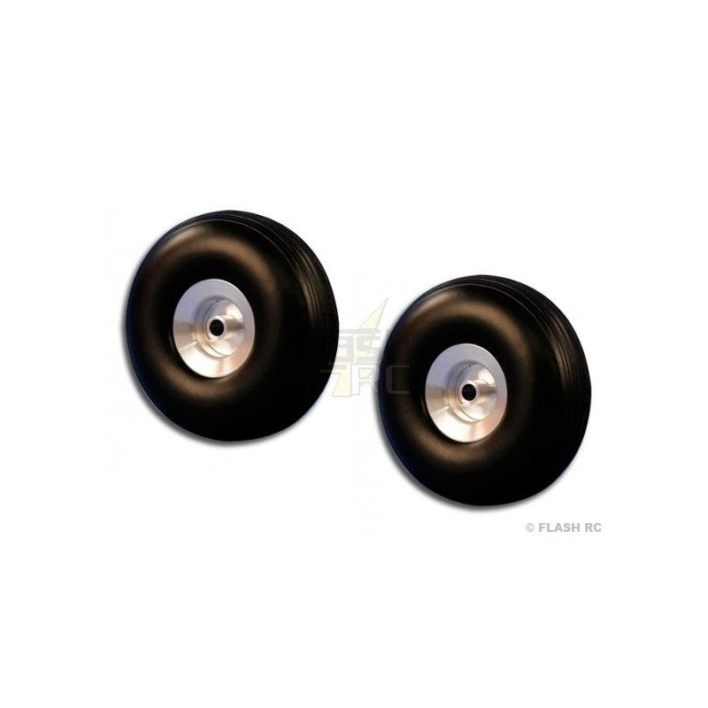 Pair of balloon wheels Ø32x12mm (aluminum hub)