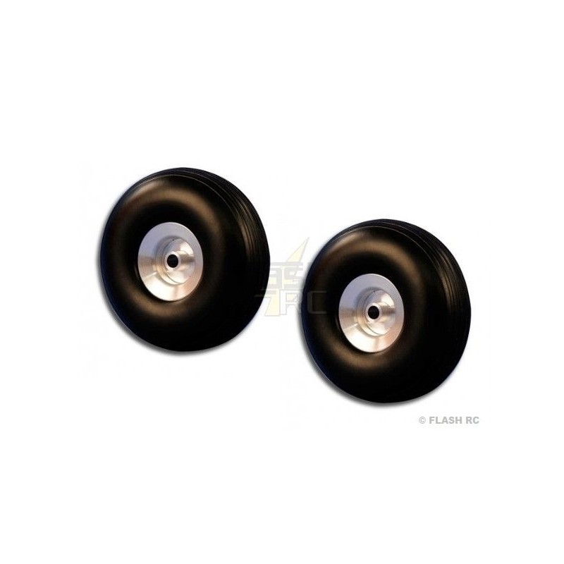 Pair of balloon wheels Ø44x16mm (aluminum hub)