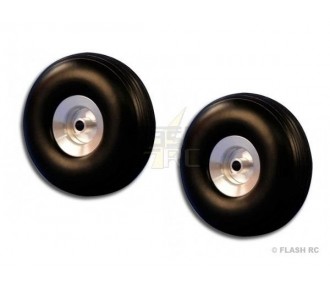 Pair of balloon wheels Ø70x25mm (aluminum hub)