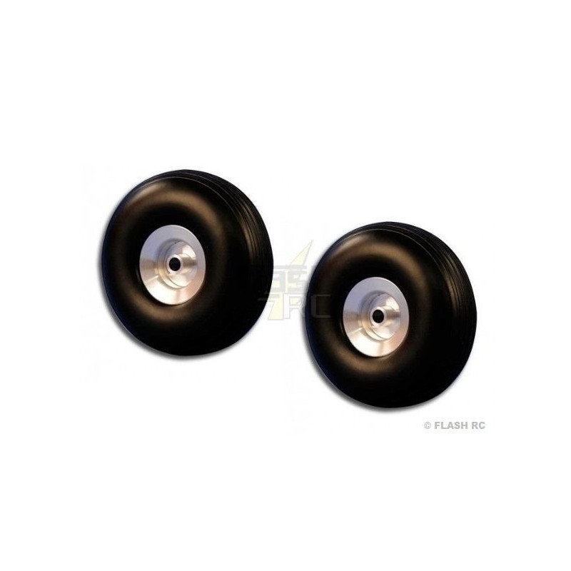 Pair of balloon wheels Ø70x25mm (aluminum hub)