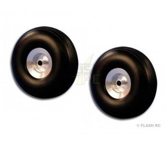 Pair of balloon wheels Ø76x28mm (aluminum hub)