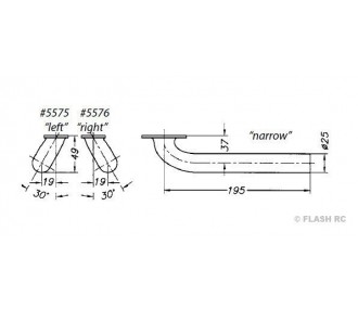 Narrow angled exhaust pipe DA60 Toni Clark