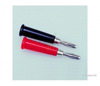 Red black banana plug (1 pair) - KAVAN