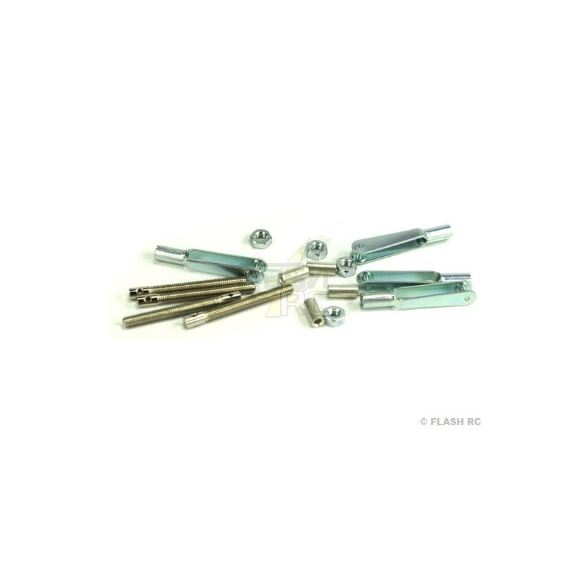 Set of M2 clevises + end caps for cables - KAVAN (4 pcs)