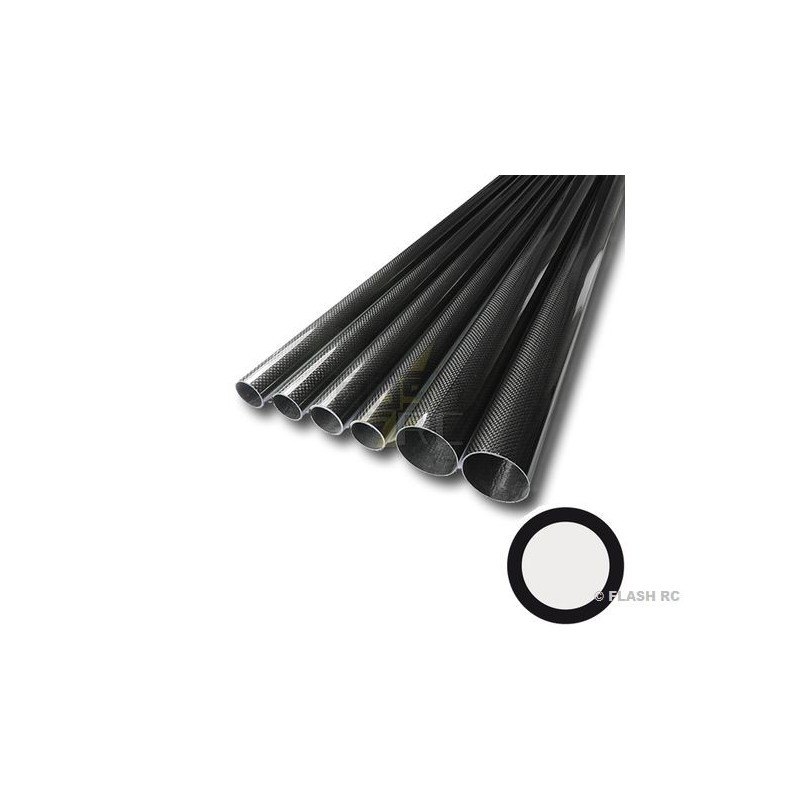 Braided carbon tube Ø6x4x1000mm (Taffeta 3k) R&G