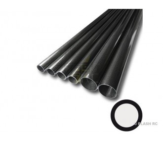 Tubo de carbono trenzado Ø14x12x1000mm (Tafetán 3k) R&G