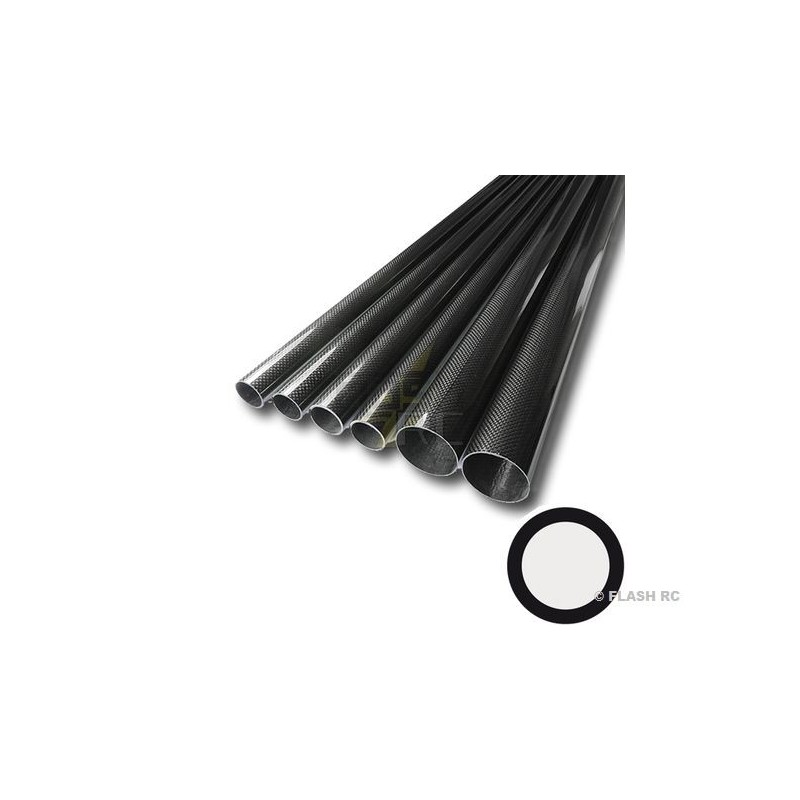 Braided carbon tube Ø14x12x1000mm (Taffeta 3k) R&G