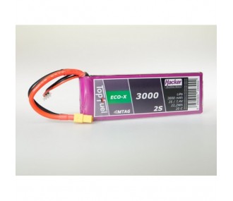 Batterie Lipo Hacker TopFuel Eco-X MTAG 2S 7.4V 3000mAh 20C Prise XT60