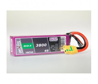 Batterie Lipo Hacker TopFuel Eco-X MTAG 4S 14.8V 3800mAh 20C Prise XT90S