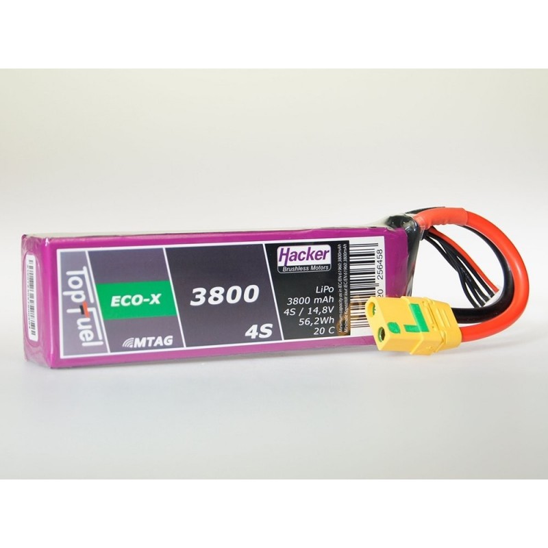 Lipo Akku Hacker TopFuel Eco-X MTAG 4S 14.8V 3800mAh 20C Steckdose XT90S