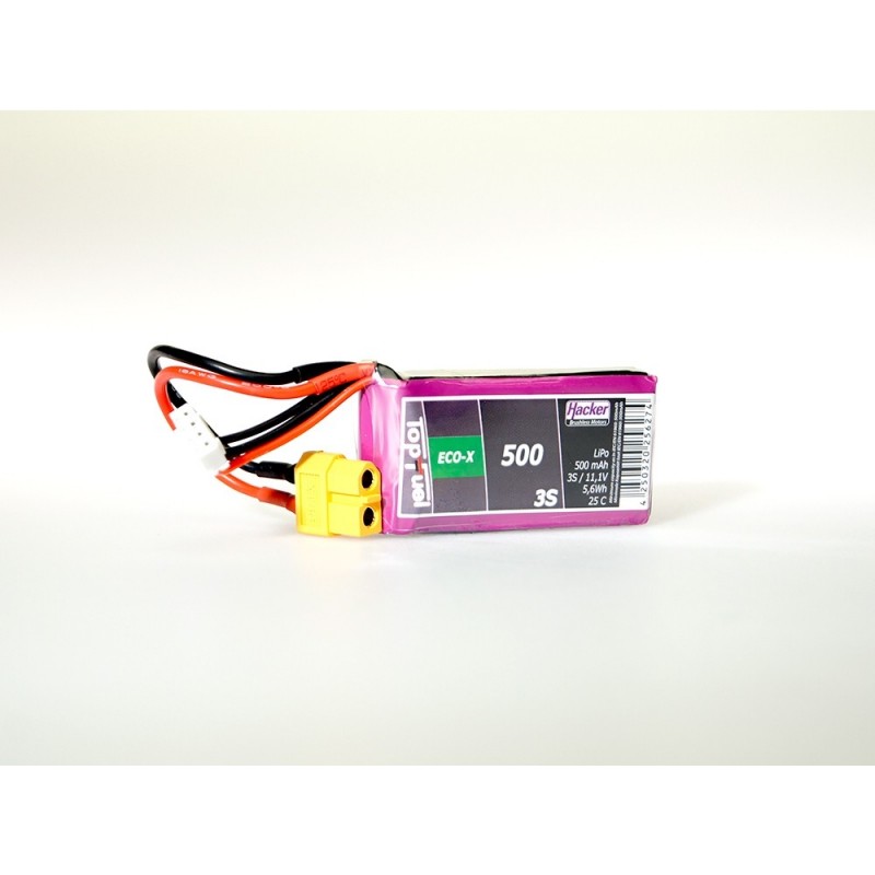 Batterie Lipo Hacker TopFuel Eco-X 3S 11.1V 500mAh 25C Prise XT60