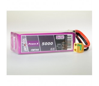 Batterie Lipo Hacker TopFuel Eco-X MTAG 6S 22.2V 5000mAh 20C Prise XT90S