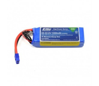 Batterie E-flite Thrust™ lipo 6S 22.2V 1300mAh 30C prise EC3