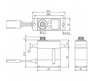 Digitales Mikro-Servo Savox SV-1232MG (23g, 5kg.cm, 0.05s/60°)