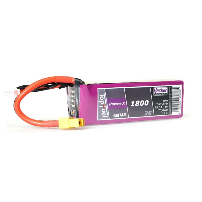 Lipo Akku Hacker TopFuel Power-X MTAG 3S 11.1V 1800mAh 35C Steckdose XT60