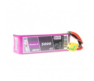 Batterie Lipo Hacker TopFuel Power-X MTAG 4S 14.8V 5000mAh 35C Prise XT90S