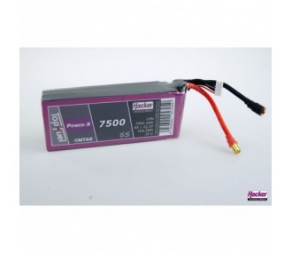 Batterie Lipo Hacker TopFuel Power-X MTAG 6S 22.2V 7500mAh 35C Prise XT90S