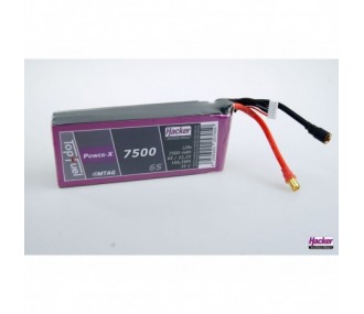 Lipo Battery Hacker TopFuel Power-X MTAG 6S 22.2V 7500mAh 35C XT90S socket