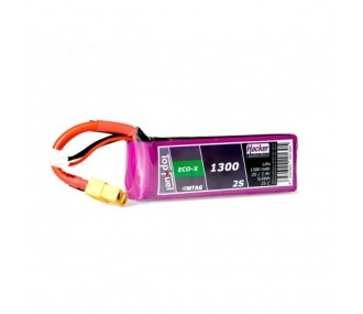 Battery Lipo Hacker TopFuel Eco-X MTAG 2S 7.4V 1300mAh 25C XT60 socket