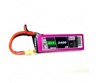 Lipo Akku Hacker TopFuel Eco-X MTAG 2S 7.4V 2400mAh 20C Steckdose XT60