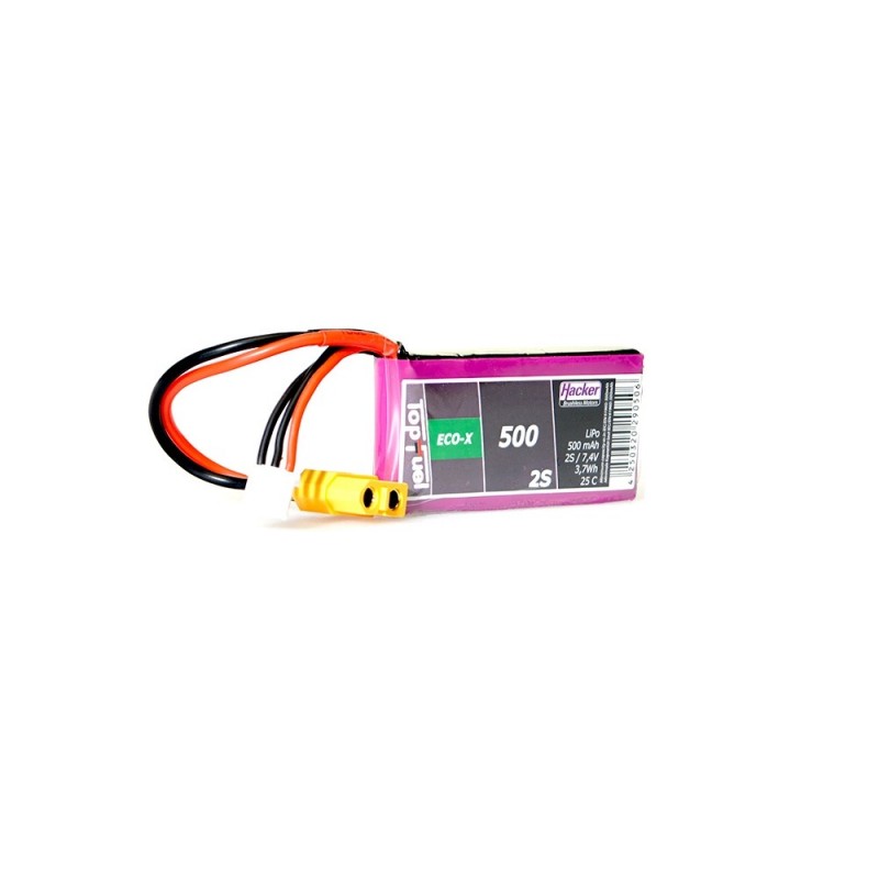 Batterie Lipo Hacker TopFuel Eco-X 2S 7.4V 500mAh 25C Prise XT60