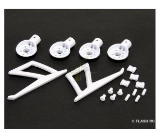 MR200P06-W - Motor mounts + skids (white) upgrade MR200 - Blade 200QX