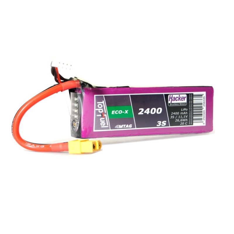 Lipo Hacker TopFuel Eco-X MTAG 3S 11.1V 2400mAh 20C XT60 Socket