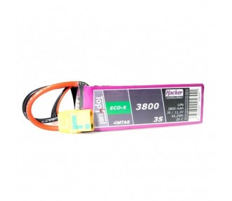 Batterie Lipo Hacker TopFuel Eco-X MTAG 3S 11.1V 3800mAh 20C Prise XT90S