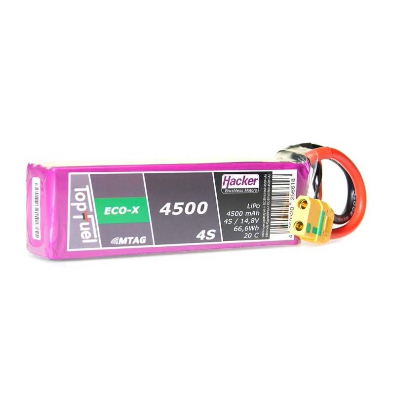 Lipo Akku Hacker TopFuel Eco-X MTAG 4S 14.8V 4500mAh 20C Steckdose XT90S