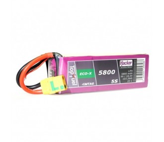 Batterie Lipo Hacker TopFuel Eco-X MTAG 5S 18.5V 5800mAh 20C Prise XT90S