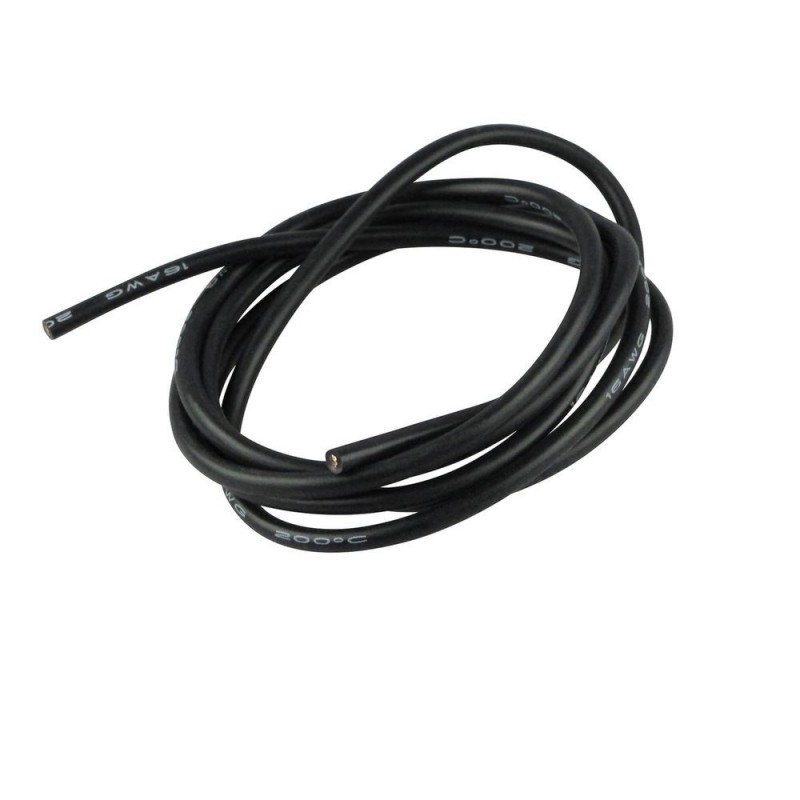 Câble silicone 1.5mm²  Noir - 1m Amass