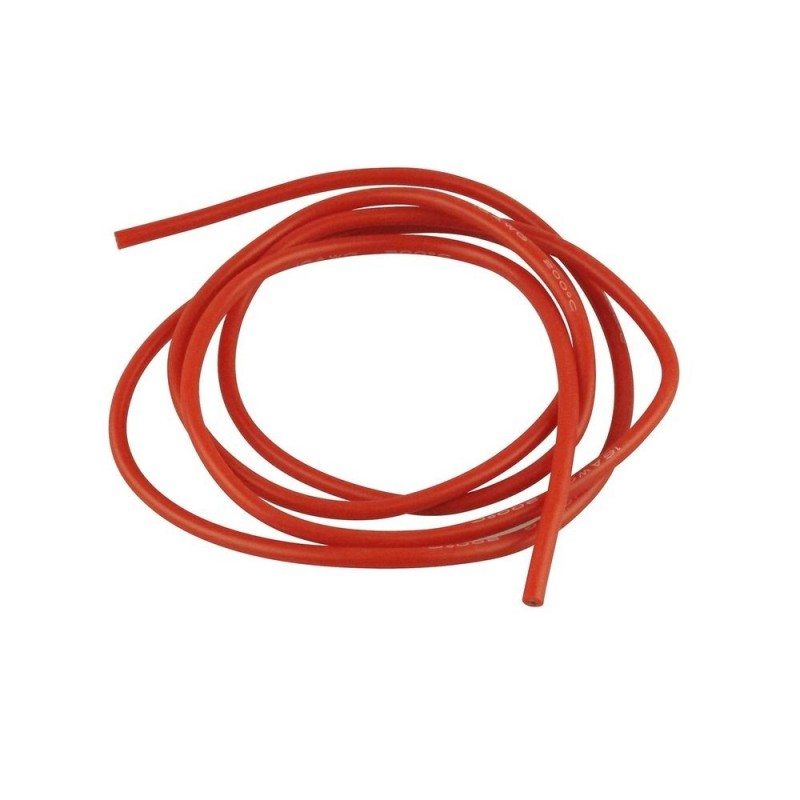 Cable de silicona 1,5mm² rojo - 1m Amass