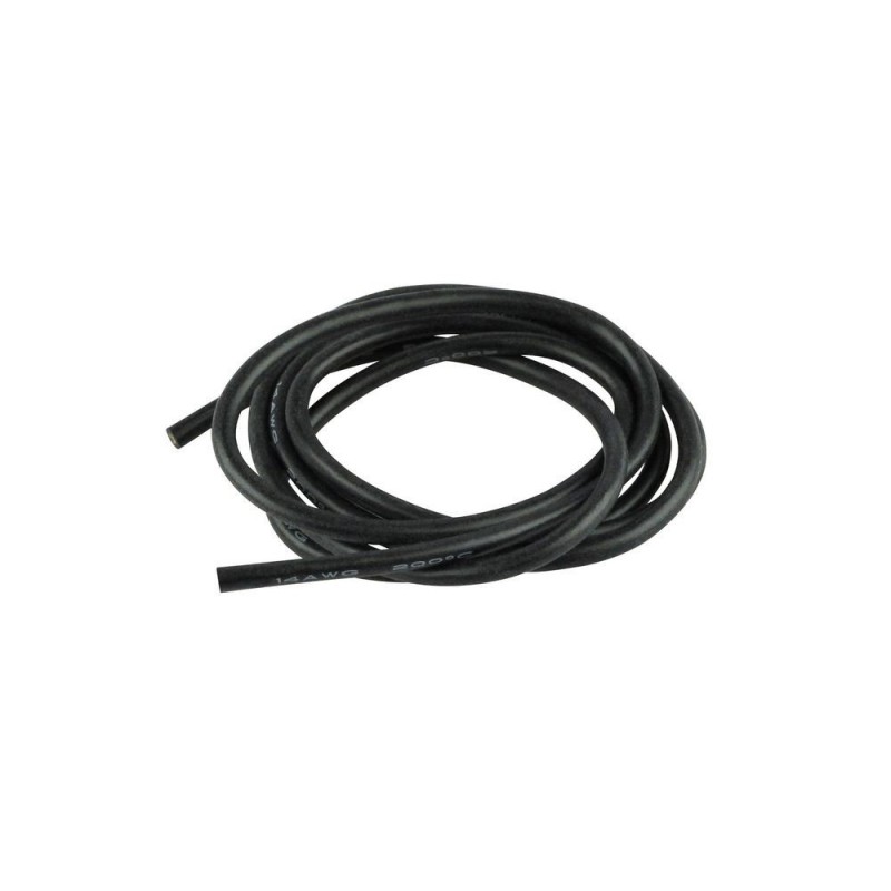 Cable de silicona 2,5mm² Negro - 1m Amass
