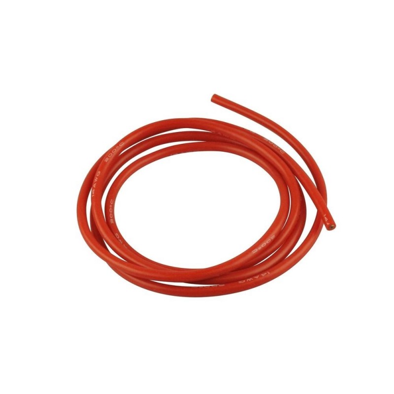 Cable de silicona 2,5mm² rojo - 1m Amass