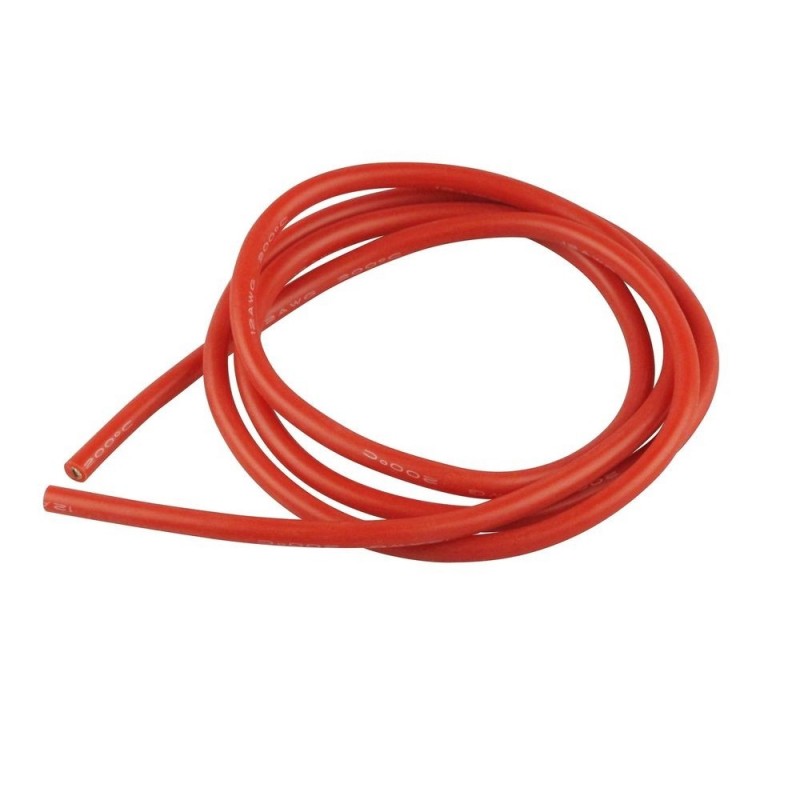 Cable de silicona 4mm² rojo - 1m Amass