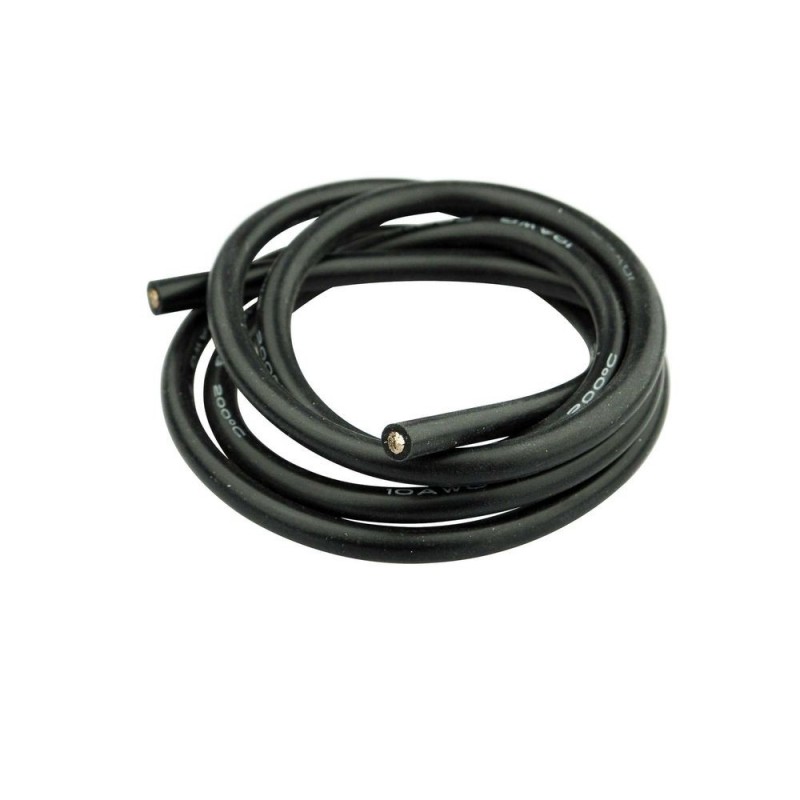 Cable de silicona 6mm² Negro - 1m Amass
