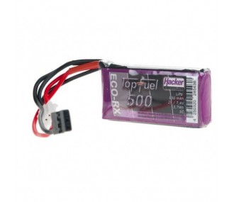 Batería Lipo 2S 7.4V 500mAh 5C TopFuel ECO RX Hacker